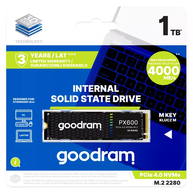 Goodram SSDPR-PX600-250-80 vidinis kietojo kūno diskas 250 GB M.2 PCI Express 4.0 NVMe 3D NAND