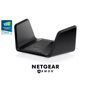 NETGEAR Nighthawk AXE7800 WiFi maršrutizatorius (RAXE300), Wi-Fi 6 (802.11ax), Tri-band (2,4 GHz / 5 GHz / 5 GHz), Ethernet LAN, juoda, nešiojamas maršrutizatorius