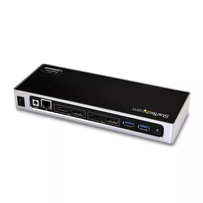 StarTech.com USB-C ir USB-A dokas – dviejų monitorių 4K 60Hz dokas DisplayPort + HDMI – hibridinė USB 3.0 prijungimo stotelė USB-C arba USB-A nešiojamiesiems kompiuteriams – 6x USB Type-A, GbE – USB 3.1 Gen 1 – Mac/Windows