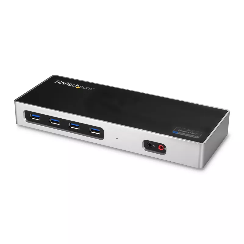 StarTech.com USB-C ir USB-A dokas – dviejų monitorių 4K 60Hz dokas DisplayPort + HDMI – hibridinė USB 3.0 prijungimo stotelė USB-C arba USB-A nešiojamiesiems kompiuteriams – 6x USB Type-A, GbE – USB 3.1 Gen 1 – Mac/Windows