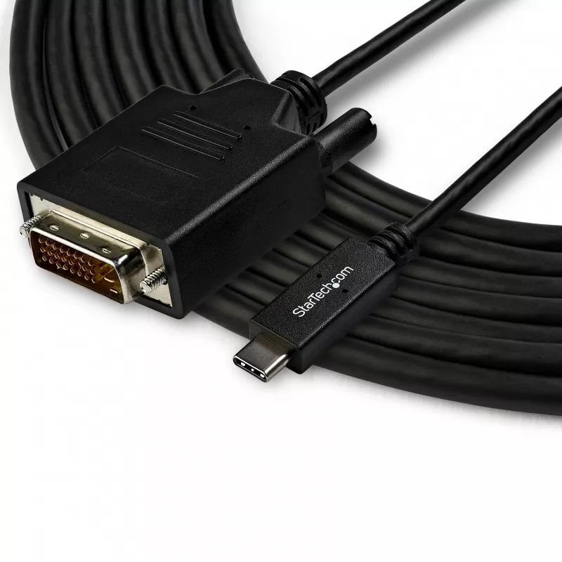“StarTech.com” 3 m USB-C į DVI laidas – 1080p (vienos jungties) USB Type-C (DP Alt Mode HBR2) į DVI-D skaitmeninio vaizdo adapterio laidas – veikia su “Thunderbolt 3” – nešiojamojo kompiuterio prie DVI monitoriaus/ekrano