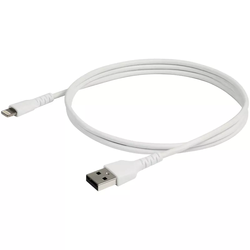 StarTech.com 0,9 m patvarus baltas USB-A į Lightning laidas - tvirtas, grubus, su aramidiniu pluoštu sustiprintas USB A tipo į Lightning įkroviklio / sinchronizavimo maitinimo laidas - Apple MFi sertifikuotas iPad / iPhone 12