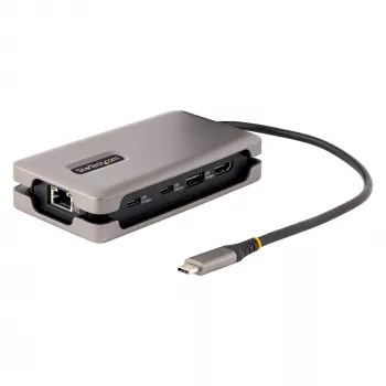 StarTech.com USB-C daugiafunkcis adapteris, 4K 60Hz HDMI 2.0b, HDR, USB 3.2 Gen 2 10Gbps šakotuvas (2xUSB-C, 1xUSB-A), 100W PD pralaidumas, mini kelioninis dokas, 12 colių/30cm kabelis, nešiojamojo kompiuterio prijungimo stotelė
