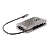 StarTech.com USB-C daugiafunkcis adapteris, 4K 60Hz HDMI 2.0b, HDR, USB 3.2 Gen 2 10Gbps šakotuvas (2xUSB-C, 1xUSB-A), 100W PD pralaidumas, mini kelioninis dokas, 12 colių/30cm kabelis, nešiojamojo kompiuterio prijungimo stotelė