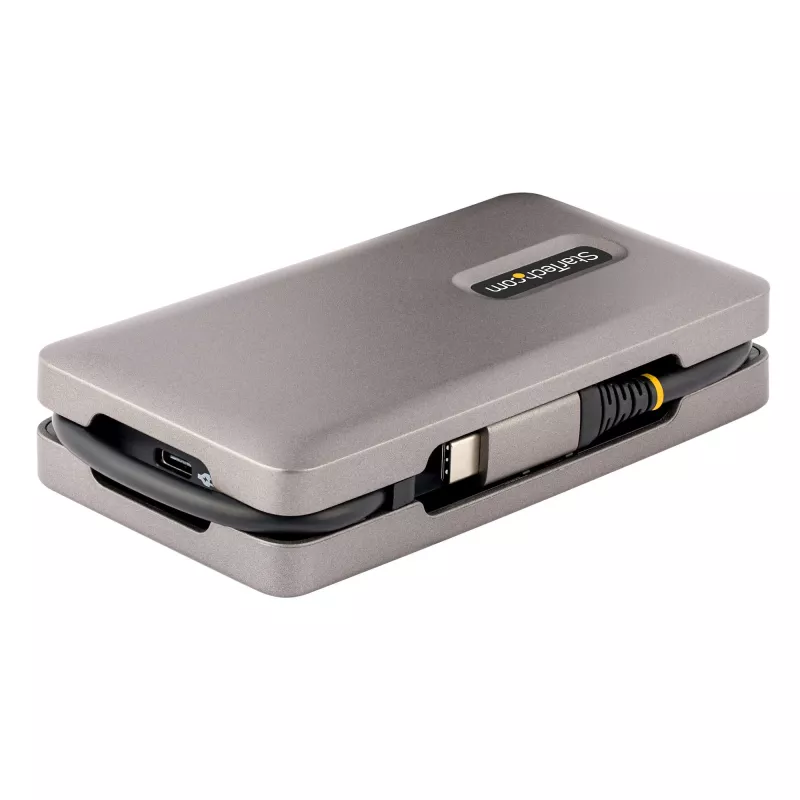 StarTech.com USB-C daugiafunkcis adapteris, 4K 60Hz HDMI 2.0b, HDR, USB 3.2 Gen 2 10Gbps šakotuvas (2xUSB-C, 1xUSB-A), 100W PD pralaidumas, mini kelioninis dokas, 12 colių/30cm kabelis, nešiojamojo kompiuterio prijungimo stotelė