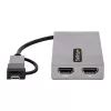 StarTech.com USB prie dviejų HDMI adapterio, USB A/C prie 2 HDMI ekranų (1x 4K30Hz, 1x 1080p), integruotas USB-A į C adapteris, 10 cm kabelis, USB 3.0 į HDMI ekrano adapteris, Windows ir macOS