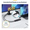 StarTech.com USB prie dviejų HDMI adapterio, USB A/C prie 2 HDMI ekranų (1x 4K30Hz, 1x 1080p), integruotas USB-A į C adapteris, 10 cm kabelis, USB 3.0 į HDMI ekrano adapteris, Windows ir macOS