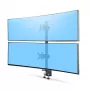 StarTech.com stalinis laikiklis 2 vertikaliai sukrautiems monitoriams, dvigubas 49 colių, bendra apkrova 70 svarų (32 kg), C formos spaustuvas, greito atlaisvinimo VESA sistema, plačiaekranis 16:9 / itin platus 32:9, TAA