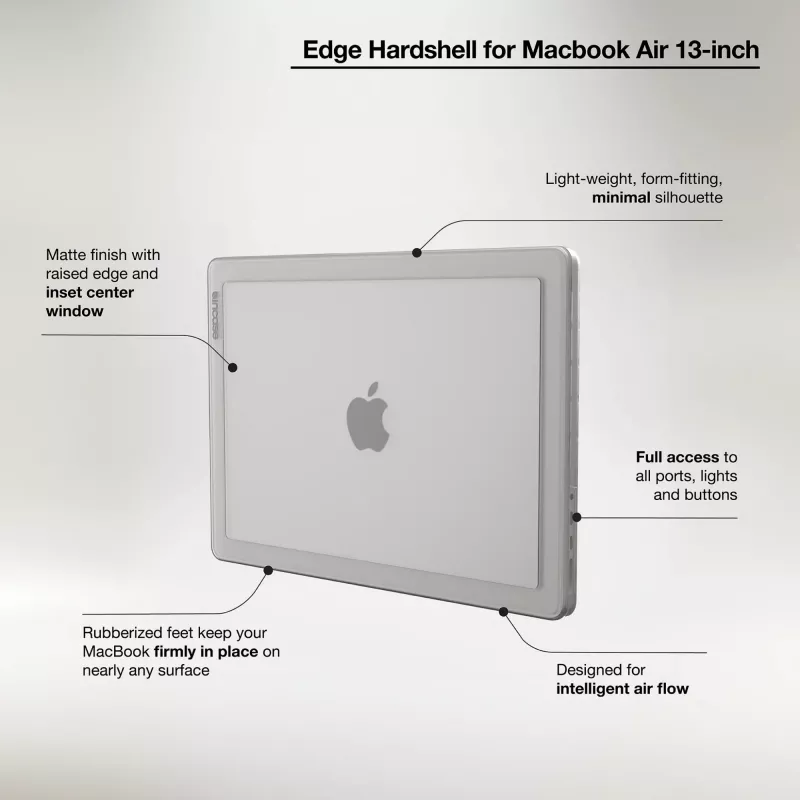 Incase Edge Hardshell dėklas su Makrolon® 13 colių MacBook Air (M2/M3, 2022–2024)
