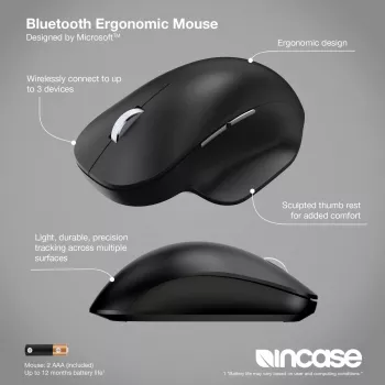 Incase Designed by Microsoft Bluetooth ergonominė pelė universali dešiniarankiams