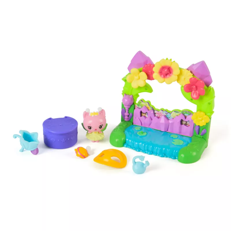 Gabby's Dollhouse: Filmas, Karalienės Kitty Fairy sodo balkonas, su žaisline figūrėle ir lėlių namelio priedais, vaikiški žaislai mergaitėms ir berniukams nuo 3 metų
