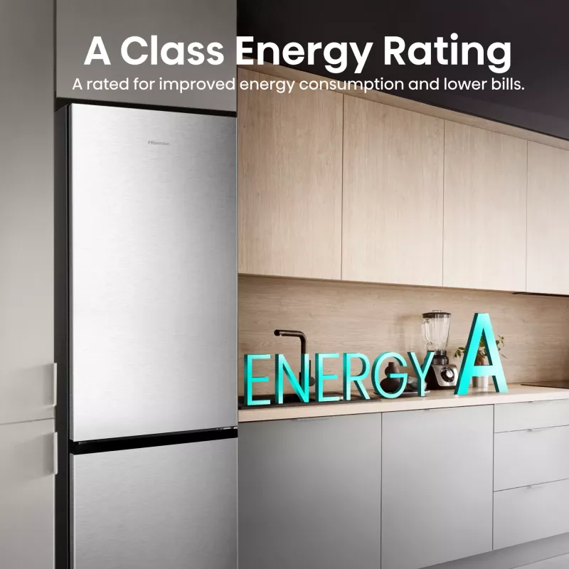 Hisense RB440N4ACA Laisvai pastatomas 336 L Nerūdijantis plienas