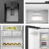 Hisense RS818N4TFC šaldytuvas-šaldiklis side-by-side Laisvai pastatomas 632 L Juoda, Nerūdijantis plienas