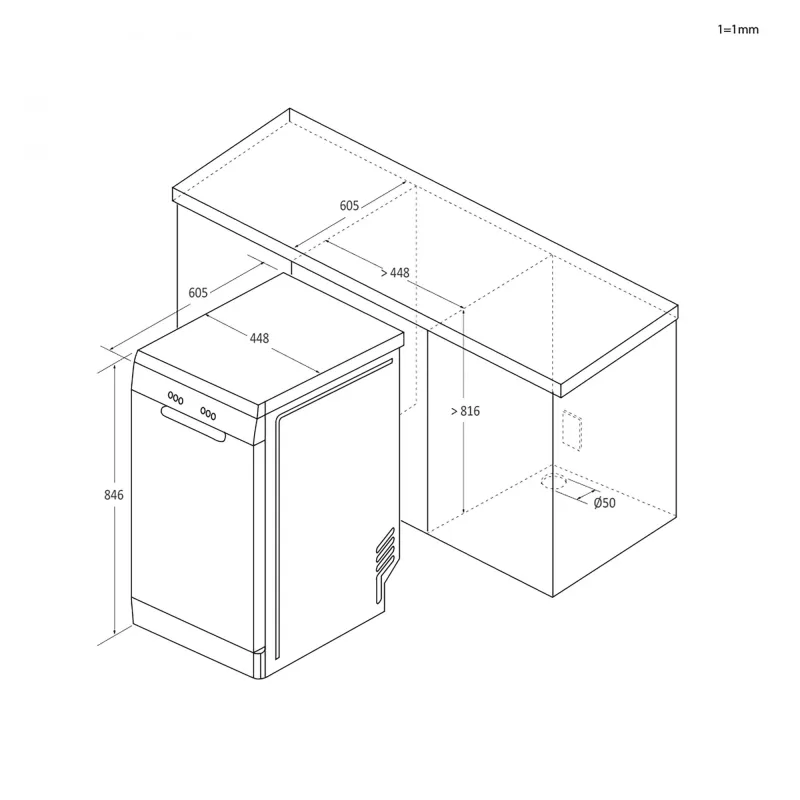 Candy Brava CDPH 2L1047B Laisvai pastatoma 10 vietų komplektų