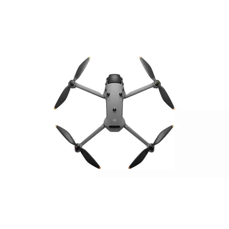DJI Mavic 4 Pro kvadrokopteris — 100 MP kamera, 12288×8192 px, 6654 mAh baterija, 41000 m nuotolis, 27 m/s, 1,063 kg, pilka