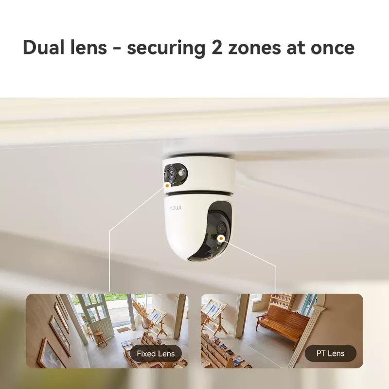 IP apsaugos kamera IMOU Ranger Dual Pro 6MP — Vidaus, stalinė, 2304×1296, 3,6 mm, 8× skaitmeninis priartinimas, 91°×47° matymo kampai