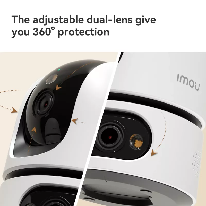 IP apsaugos kamera IMOU Ranger Dual Pro 6MP — Vidaus, stalinė, 2304×1296, 3,6 mm, 8× skaitmeninis priartinimas, 91°×47° matymo kampai