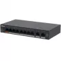Valdomas L2 Gigabit PoE komutatorius DAHUA CS4010-8GT-60 — 10x Gigabit (10/100/1000), 20 Gbit/s, 8000 MAC, Stalinis/Sieninis, Juoda
