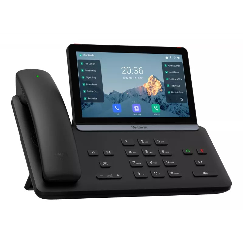 IP telefonas Yealink Yealink-SIP-T88W Pro — Android, 7 colių (1024×600) LCD, laidinis ir belaidis ragelis, Bluetooth, PoE, juodas