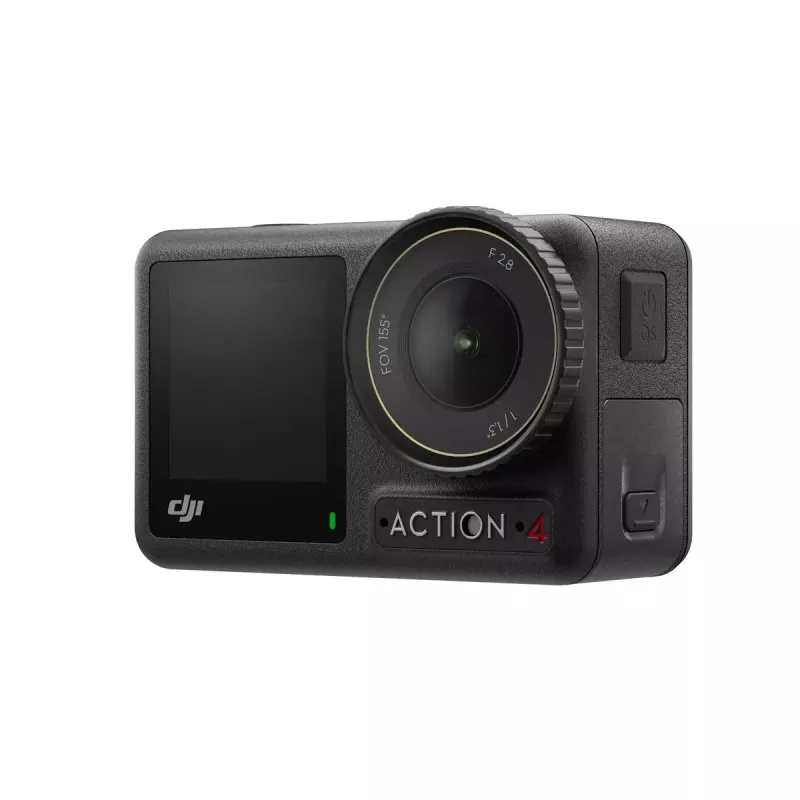 Veiksmo kamera DJI Osmo Action 4 — 4K Ultra HD, CMOS jutiklis, 155° regėjimo laukas, MicroSD iki 512 GB, atspari vandeniui iki 18 m, 145 g