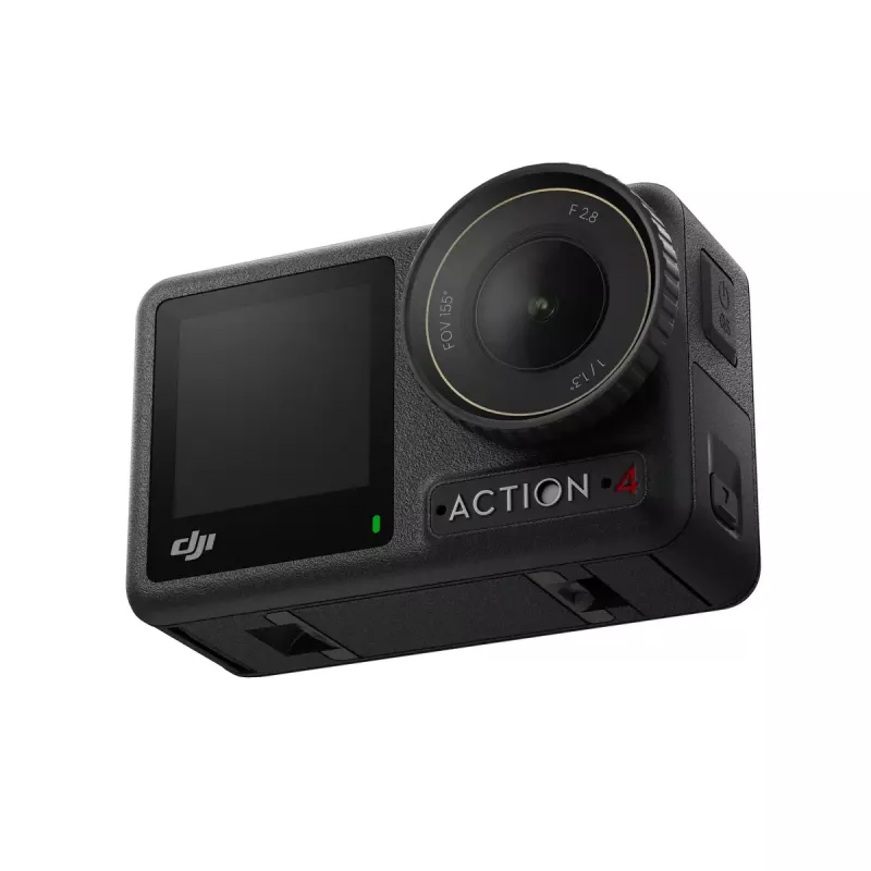 Veiksmo kamera DJI Osmo Action 4 — 4K Ultra HD, CMOS jutiklis, 155° regėjimo laukas, MicroSD iki 512 GB, atspari vandeniui iki 18 m, 145 g