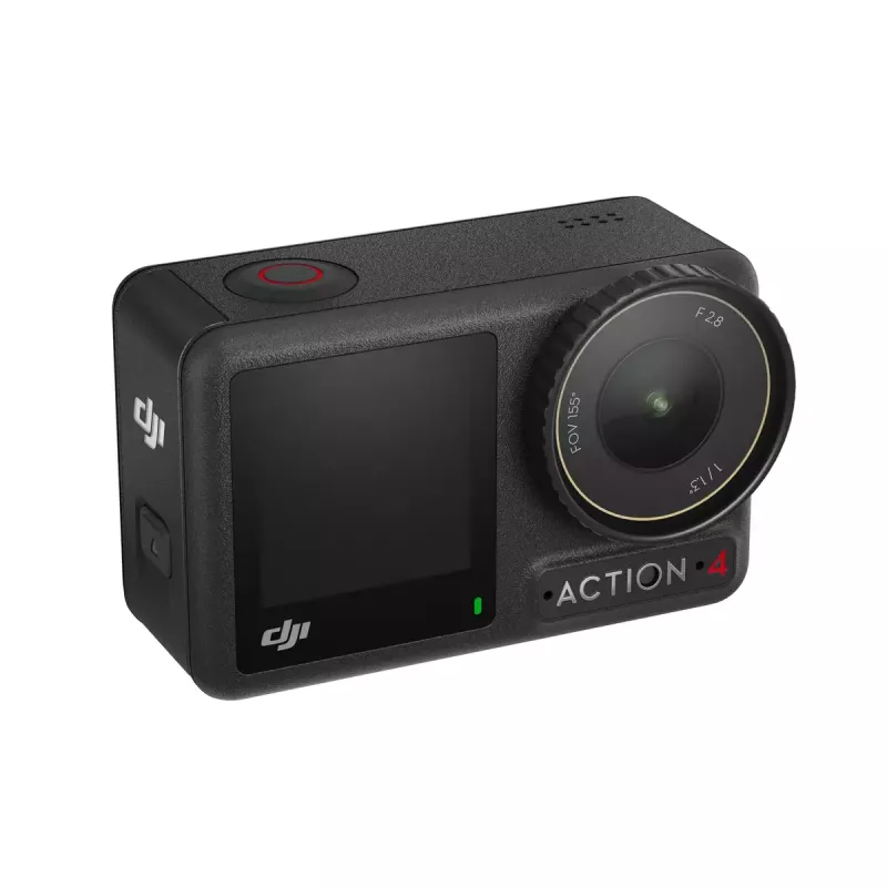 Veiksmo kamera DJI Osmo Action 4 — 4K Ultra HD, CMOS jutiklis, 155° regėjimo laukas, MicroSD iki 512 GB, atspari vandeniui iki 18 m, 145 g