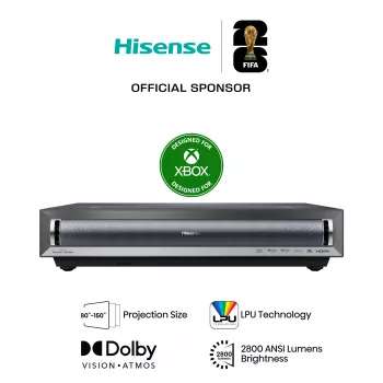 Hisense PX3 projekcinis televizorius Ultra trumpo nuotolio projektorius 2800 ANSI liumenų UHD 4K (3840x2160) Juoda, Tamsiai pilka