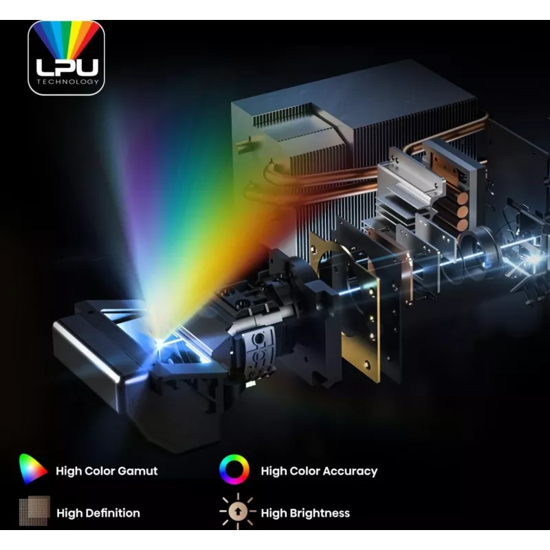 Hisense PX3 projekcinis televizorius Ultra trumpo nuotolio projektorius 2800 ANSI liumenų UHD 4K (3840x2160) Juoda, Tamsiai pilka