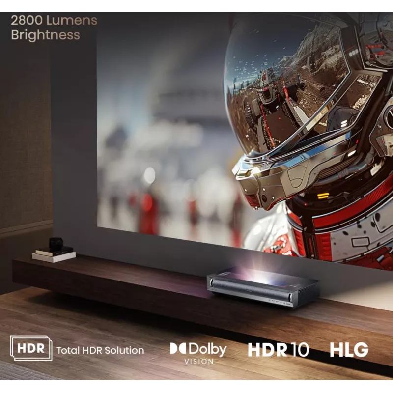 Hisense PX3 projekcinis televizorius Ultra trumpo nuotolio projektorius 2800 ANSI liumenų UHD 4K (3840x2160) Juoda, Tamsiai pilka