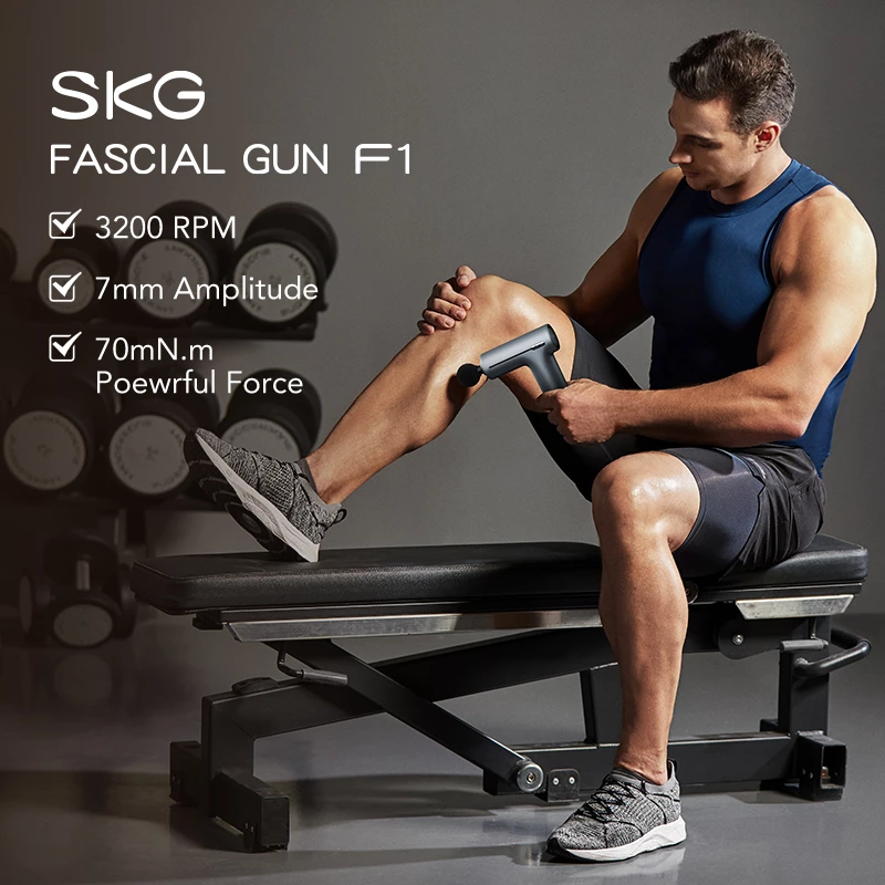 Rankinis perkusinis ir vibracinis kaklo bei pečių masažuoklis SKG F1 Pro, baterija 10 W, pilkas, 461 g