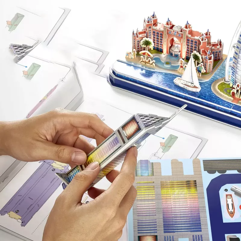 3D Dėlionė CubicFun City Line Dubajus LED, 182 dalys, 532×48 mm, amžius 10+