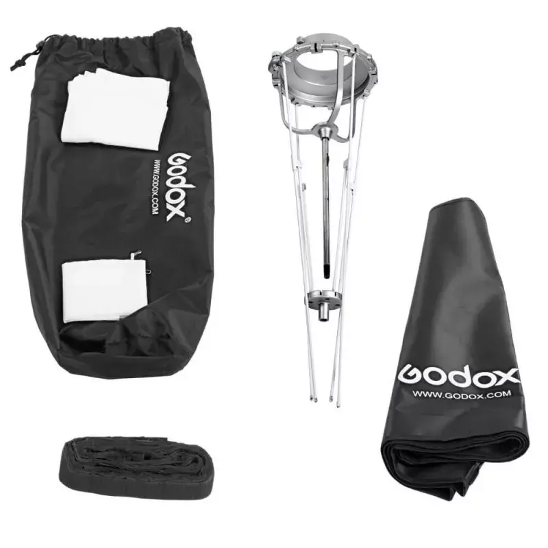 Softbox Godox SB-GUE120 juodas 120 cm nailonas su difuzoriais ir tinkleliu