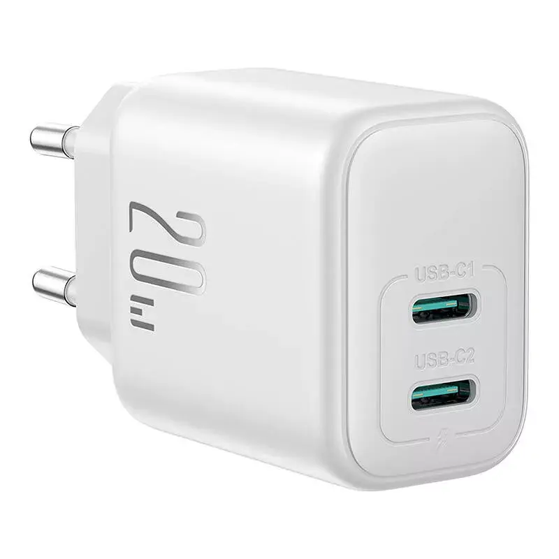 Maitinimo įkroviklis Joyroom JR-TCF12 dviejų prievadų 20W (USB-C x2) baltas