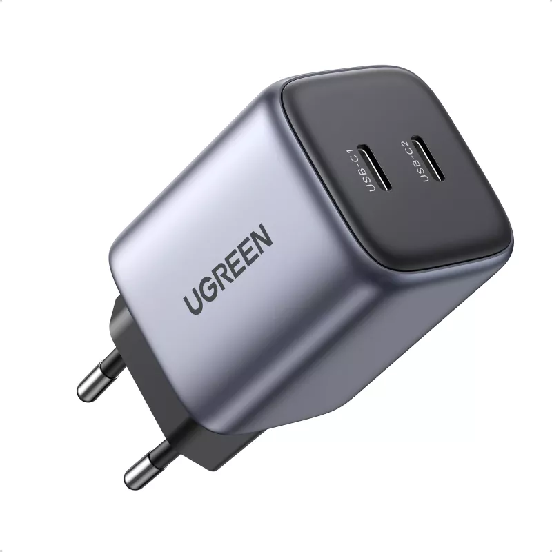 Ugreen 90573 Nexode 45W GaN Mini USB-C įkroviklis, skirtas naudoti patalpoje, kintamoji srovė, 20 V, 4,05 A, juoda, pilka
