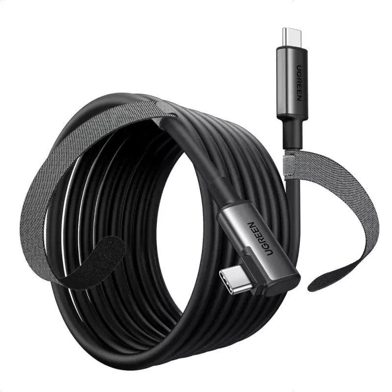 USB-C į USB-C kabelis UGREEN 90629 — USB 3.2 Gen 1, 5 Gbit/s, 5 m, juodas, kampuotas į tiesų