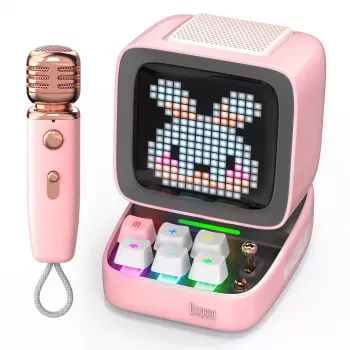 Mono nešiojamas garsiakalbis Divoom Ditoo-Mic Mini Pink