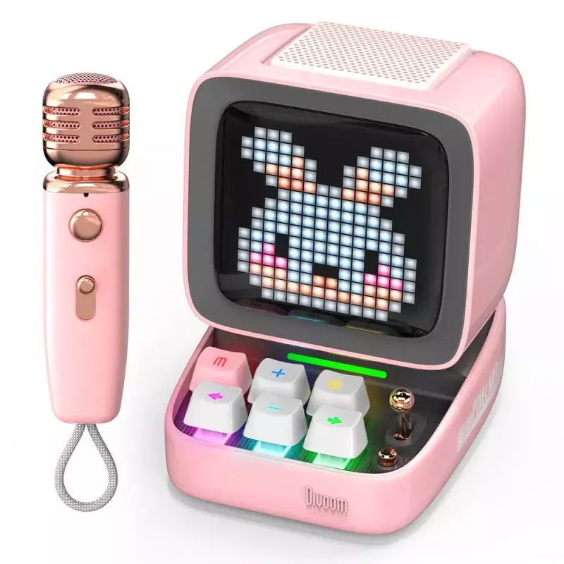 Mono nešiojamas garsiakalbis Divoom Ditoo-Mic Mini Pink