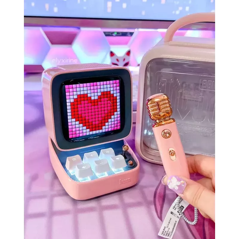 Mono nešiojamas garsiakalbis Divoom Ditoo-Mic Mini Pink