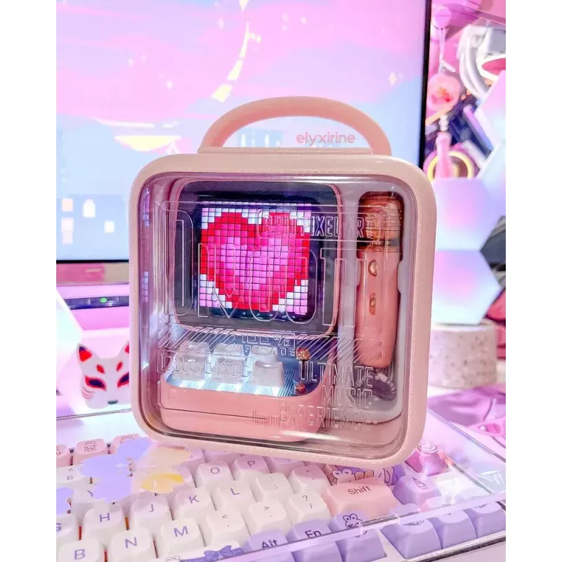Mono nešiojamas garsiakalbis Divoom Ditoo-Mic Mini Pink