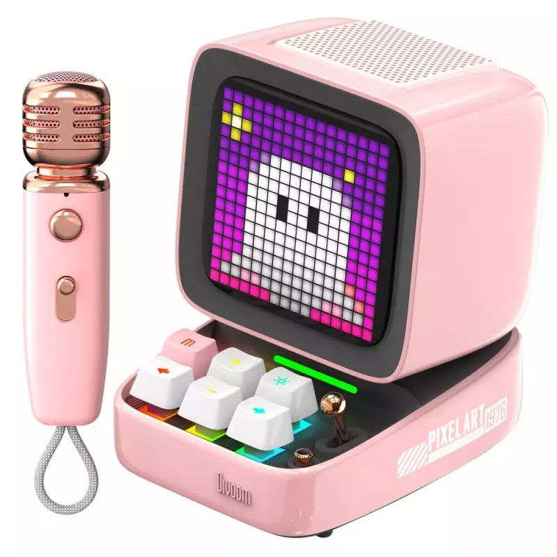 Mono nešiojamas garsiakalbis Divoom Ditoo-Mic Mini Pink