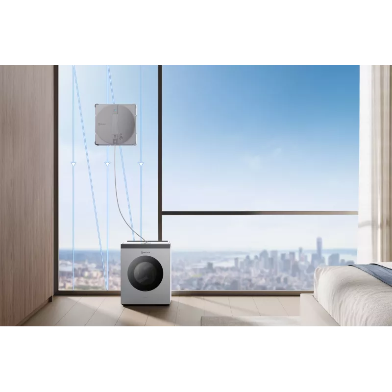 Langų valymo robotas Ecovacs WINBOT W3 OMNI, baterija 4500 mAh, 270×270×76 mm, sidabrinis/baltas