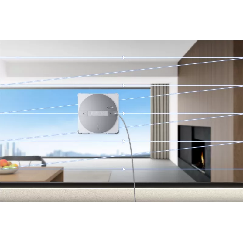 Langų valymo robotas Ecovacs WINBOT W3 OMNI, baterija 4500 mAh, 270×270×76 mm, sidabrinis/baltas