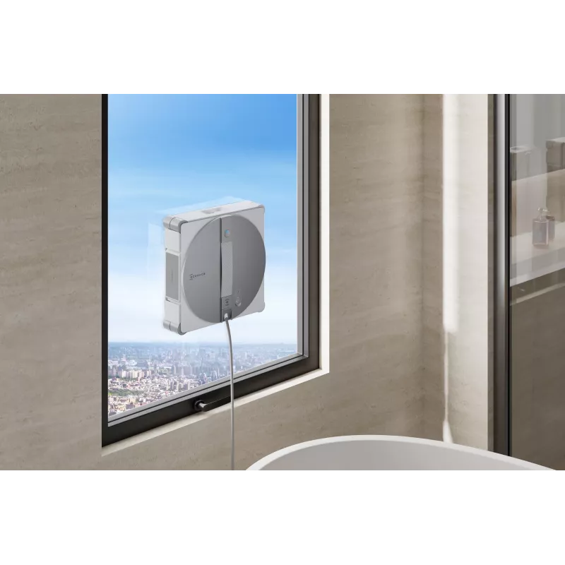 Langų valymo robotas Ecovacs WINBOT W3 OMNI, baterija 4500 mAh, 270×270×76 mm, sidabrinis/baltas