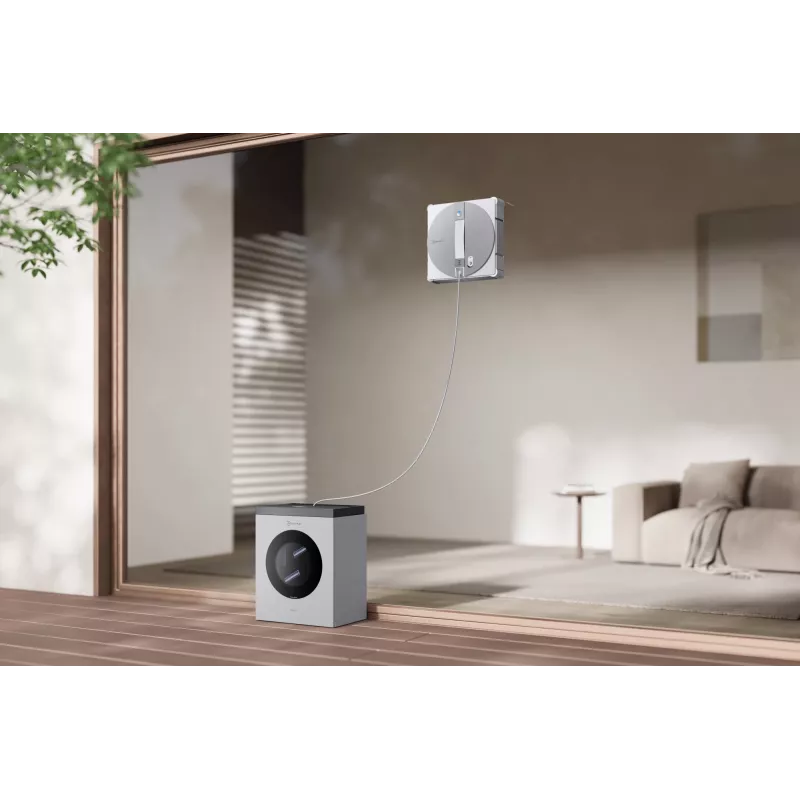 Langų valymo robotas Ecovacs WINBOT W3 OMNI, baterija 4500 mAh, 270×270×76 mm, sidabrinis/baltas