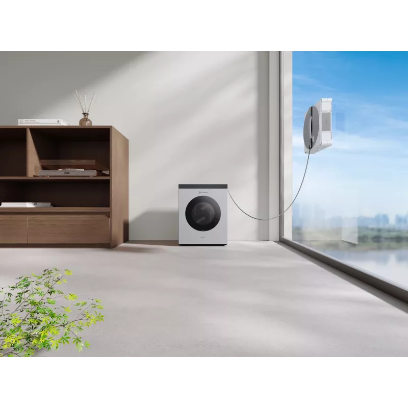 Langų valymo robotas Ecovacs WINBOT W3 OMNI, baterija 4500 mAh, 270×270×76 mm, sidabrinis/baltas