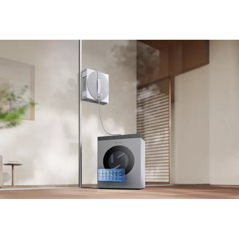 Langų valymo robotas Ecovacs WINBOT W3 OMNI, baterija 4500 mAh, 270×270×76 mm, sidabrinis/baltas
