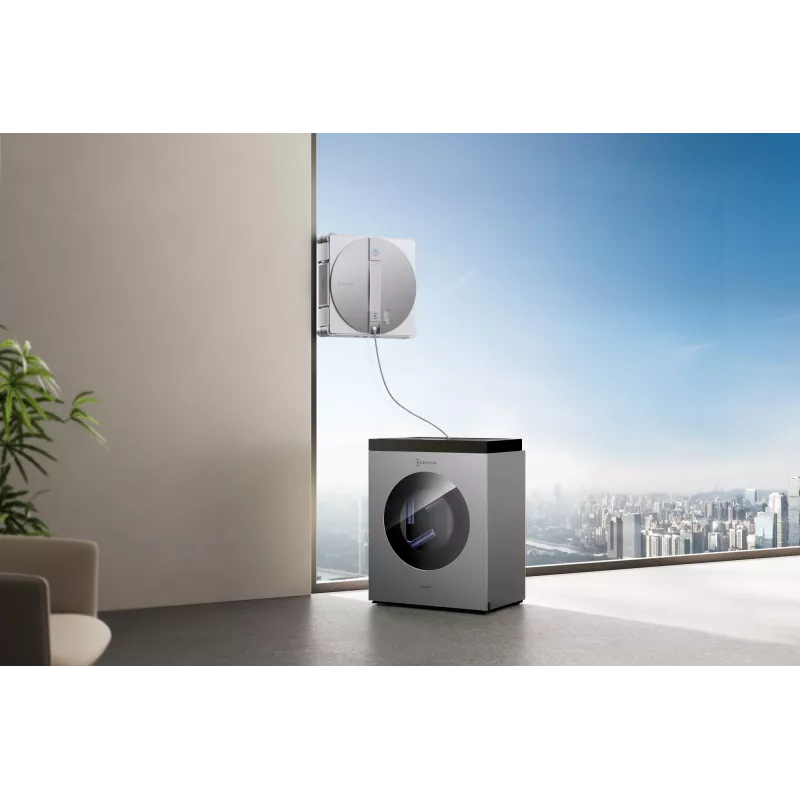 Langų valymo robotas Ecovacs WINBOT W3 OMNI, baterija 4500 mAh, 270×270×76 mm, sidabrinis/baltas