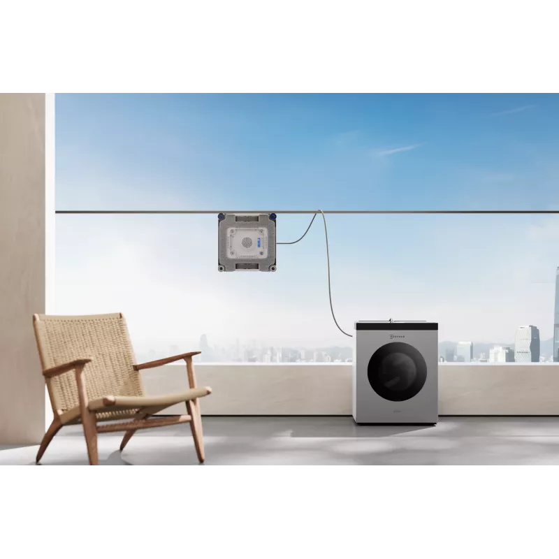 Langų valymo robotas Ecovacs WINBOT W3 OMNI, baterija 4500 mAh, 270×270×76 mm, sidabrinis/baltas