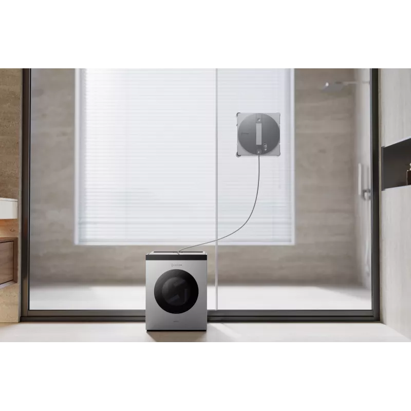 Langų valymo robotas Ecovacs WINBOT W3 OMNI, baterija 4500 mAh, 270×270×76 mm, sidabrinis/baltas