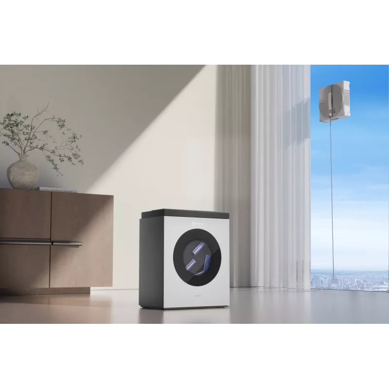 Langų valymo robotas Ecovacs WINBOT W3 OMNI, baterija 4500 mAh, 270×270×76 mm, sidabrinis/baltas